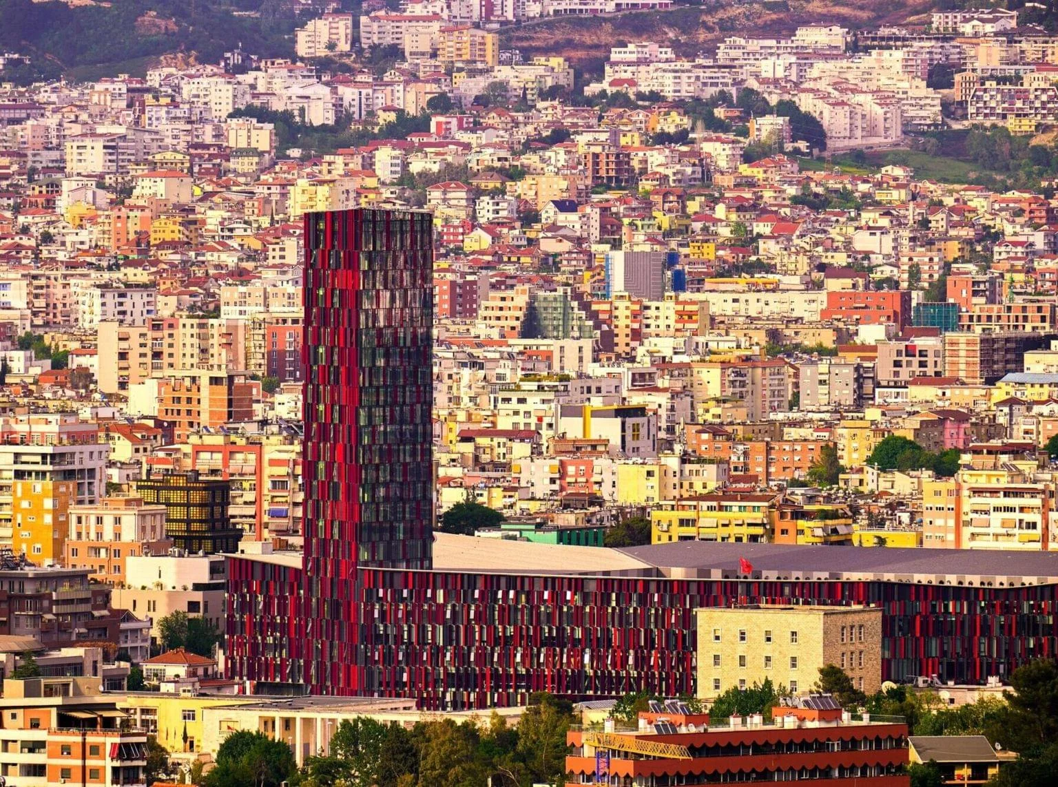 The city’s colorful buildings
